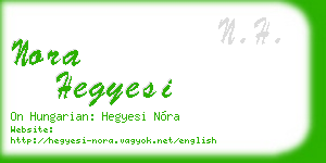 nora hegyesi business card